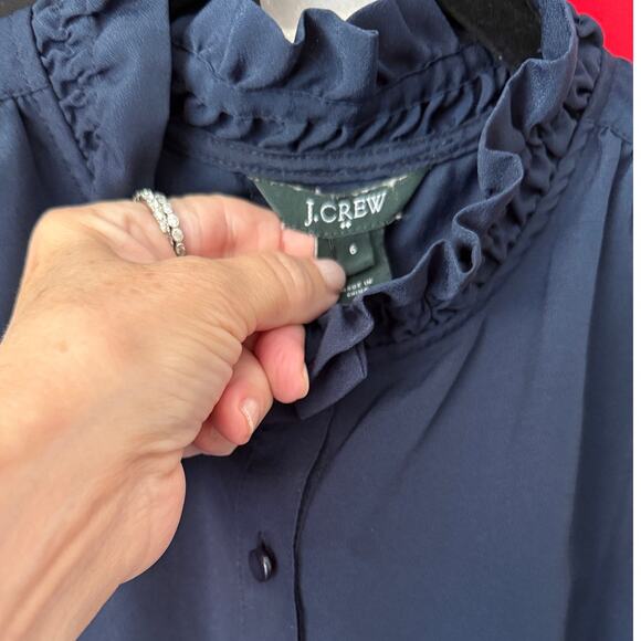 J CREW Lot/3 Sleeveless Popover Lightweight Tops Blouses Red, Navy, Black sz 6 - Picture 3 of 9